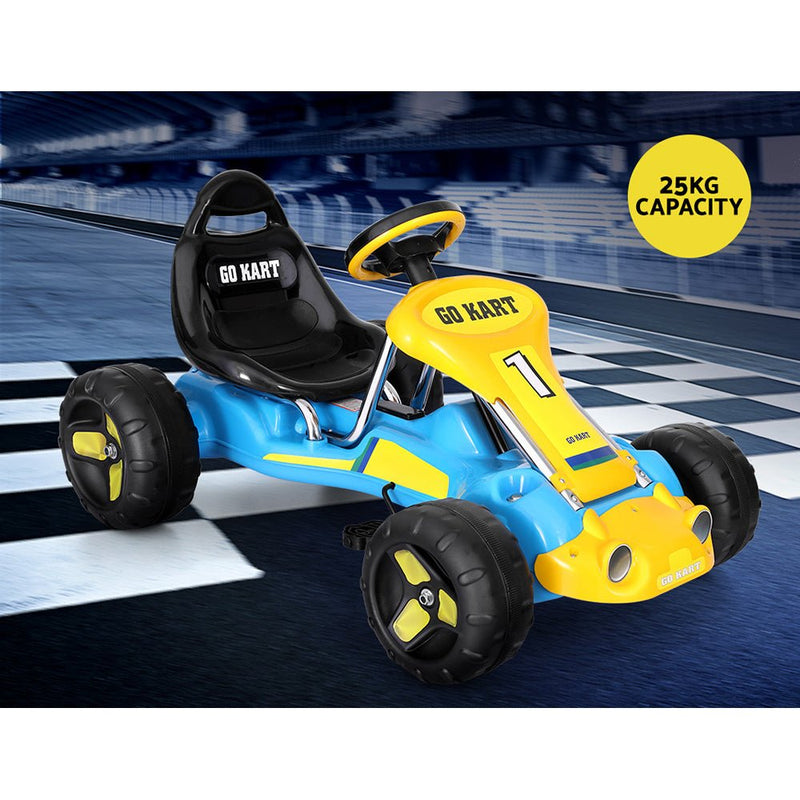 Kids Pedal Go Kart Ride On Toys Racing Car Blue - Baby & Kids > Ride on Cars, Go-karts & Bikes - Rivercity House & Home Co. (ABN 18 642 972 209) - Affordable Modern Furniture Australia