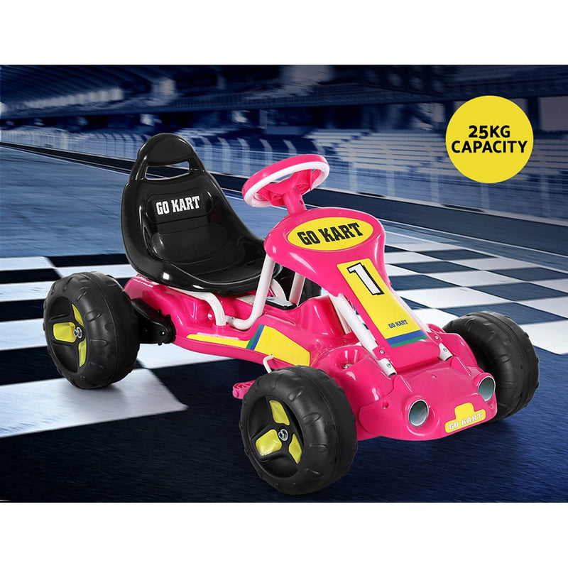 Kids Pedal Go Kart Ride On Toys Racing Car Pink - Baby & Kids > Ride on Cars, Go-karts & Bikes - Rivercity House & Home Co. (ABN 18 642 972 209) - Affordable Modern Furniture Australia