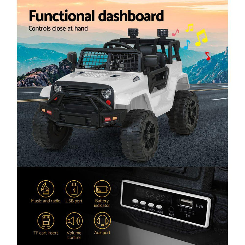 Kids Ride On Car Electric 12V Car Toys Jeep Battery Remote Control White - Rivercity House & Home Co. (ABN 18 642 972 209) - Affordable Modern Furniture Australia