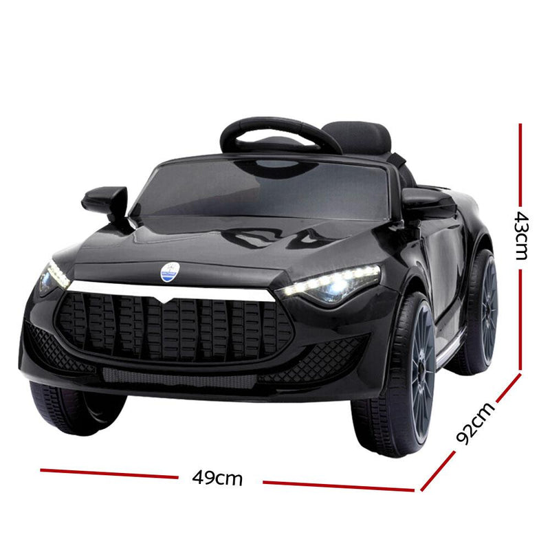 Kids Ride On Car Electric Toys 12V Battery Remote Control Black MP3 LED - Rivercity House & Home Co. (ABN 18 642 972 209) - Affordable Modern Furniture Australia
