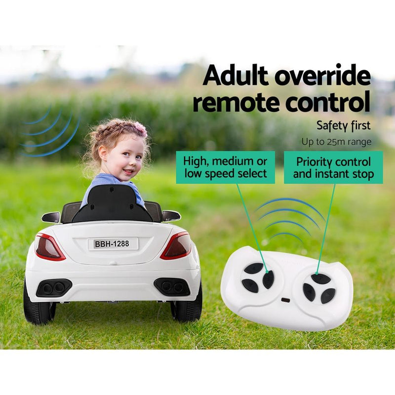 Kids Ride On Car Electric Toys 12V Battery Remote Control White MP3 LED - Rivercity House & Home Co. (ABN 18 642 972 209) - Affordable Modern Furniture Australia