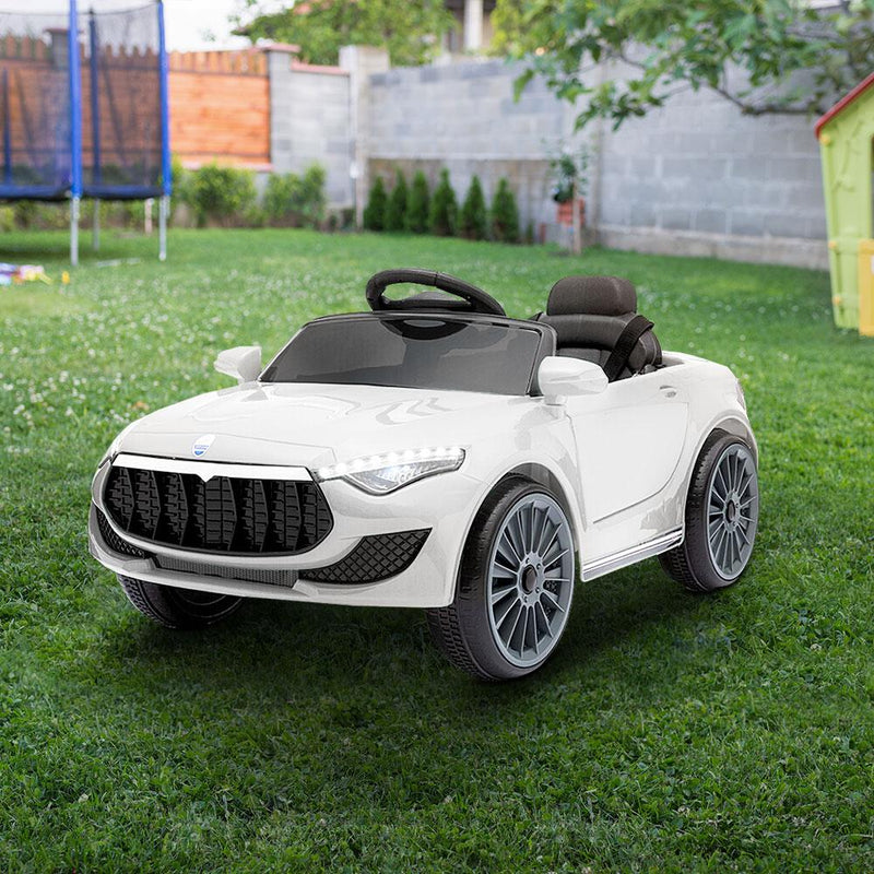 Kids Ride On Car Electric Toys 12V Battery Remote Control White MP3 LED - Rivercity House & Home Co. (ABN 18 642 972 209) - Affordable Modern Furniture Australia
