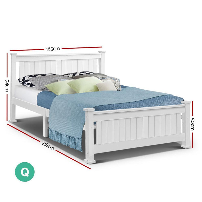 RIO Queen Bed White - Rivercity House & Home Co. (ABN 18 642 972 209) - Affordable Modern Furniture Australia