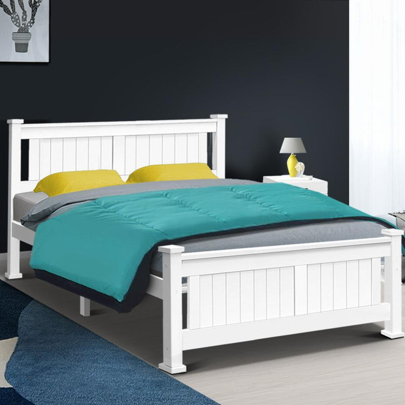 RIO Queen Bed White - Rivercity House & Home Co. (ABN 18 642 972 209) - Affordable Modern Furniture Australia