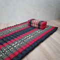 Roll Up Foldable Meditation Yoga Mat with Pillow Block Set Red Elephant