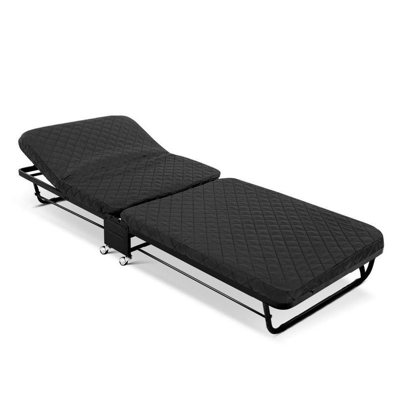 Rollaway Foldable Single Bed Black - Furniture > Outdoor - Rivercity House & Home Co. (ABN 18 642 972 209) - Affordable Modern Furniture Australia