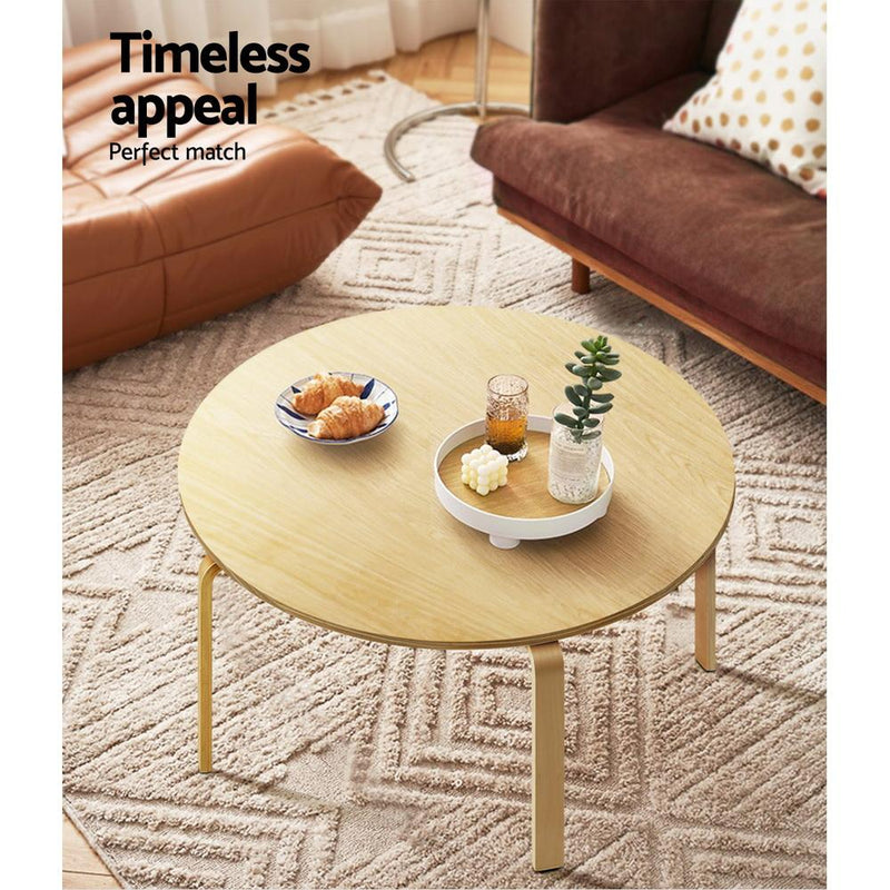 Round Side Coffee Table 90cm - Rivercity House & Home Co. (ABN 18 642 972 209) - Affordable Modern Furniture Australia