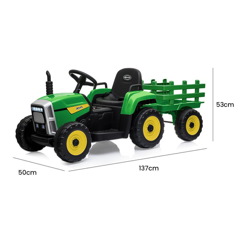 ROVO KIDS Electric Battery Operated Ride On Tractor Toy, Remote Control, Green and Yellow - Baby & Kids > Ride on Cars, Go-karts & Bikes - Rivercity House & Home Co. (ABN 18 642 972 209) - Affordable Modern Furniture Australia