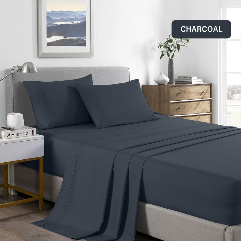 Royal Comfort 2000 Thread Count Bamboo Cooling Sheet Set Ultra Soft Bedding - Queen - Charcoal - Home & Garden > Bedding - Rivercity House & Home Co. (ABN 18 642 972 209)