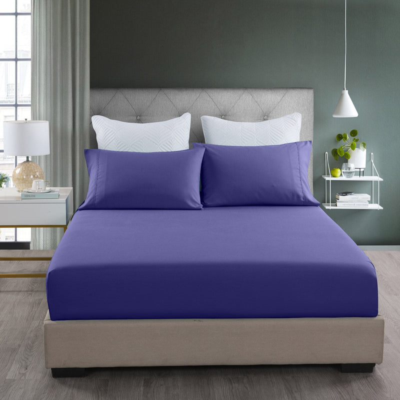 Royal Comfort 2000TC 3 Piece Fitted Sheet and Pillowcase Set Bamboo Cooling - King - Royal Blue - Home & Garden > Bedding - Rivercity House & Home Co. (ABN 18 642 972 209) - Affordable Modern Furniture Australia