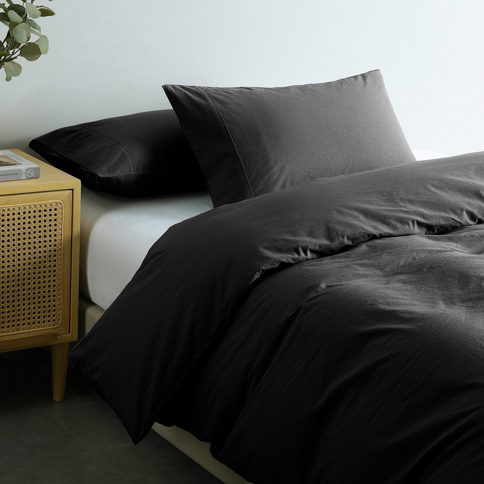 Royal Comfort Vintage Washed 100% Cotton Quilt Cover Set Bedding Ultra Soft Queen Charcoal - Rivercity House & Home Co. (ABN 18 642 972 209) - Affordable Modern Furniture Australia