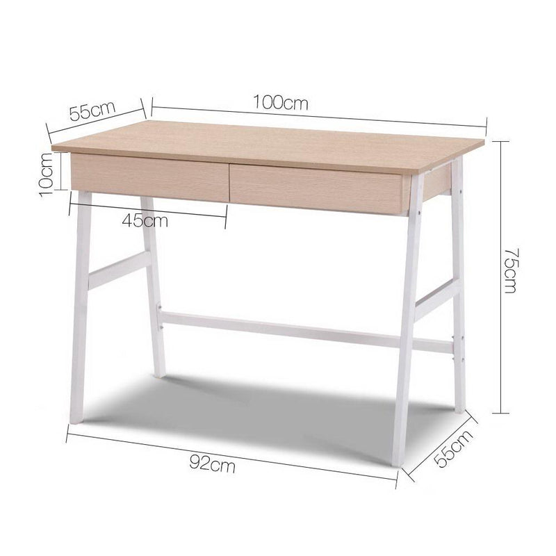 Scandinavian Style Desk With Drawers - Rivercity House & Home Co. (ABN 18 642 972 209) - Affordable Modern Furniture Australia