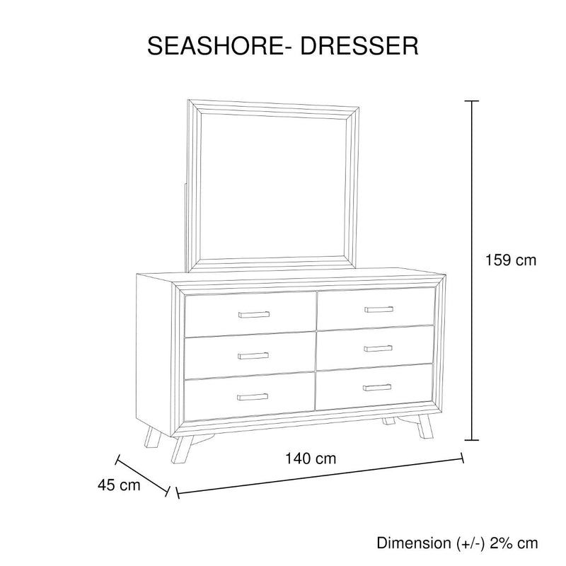 Seashore 6-Drawer Dresser - Rivercity House & Home Co. (ABN 18 642 972 209) - Affordable Modern Furniture Australia