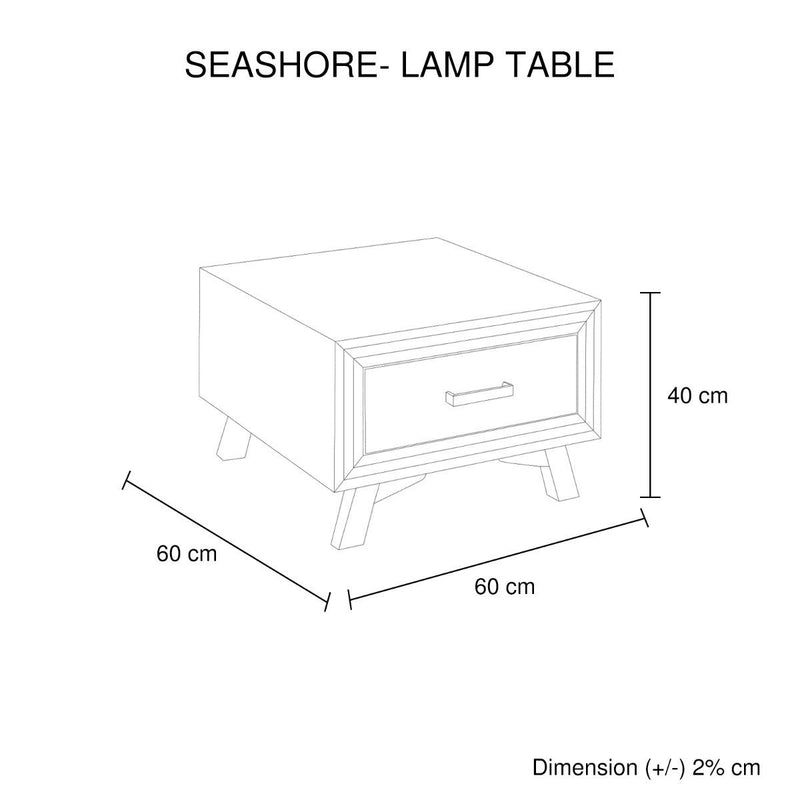 Seashore Lamp Table 1 Drawer - Rivercity House & Home Co. (ABN 18 642 972 209) - Affordable Modern Furniture Australia