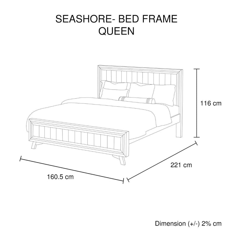 Seashore Queen Bed Frame - Rivercity House & Home Co. (ABN 18 642 972 209) - Affordable Modern Furniture Australia