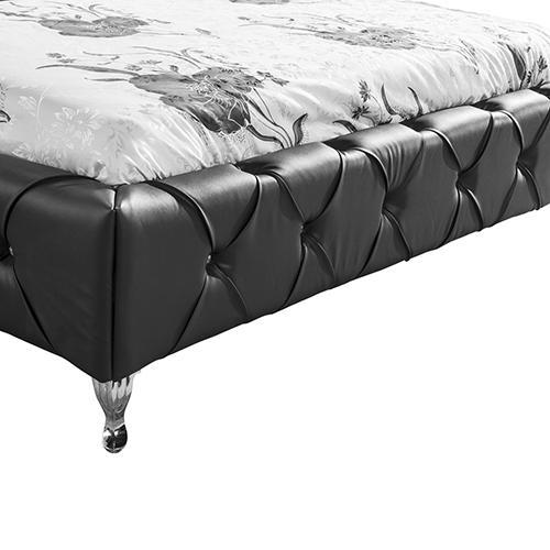 Serena Leather Queen Bed Frame Black - Rivercity House & Home Co. (ABN 18 642 972 209) - Affordable Modern Furniture Australia