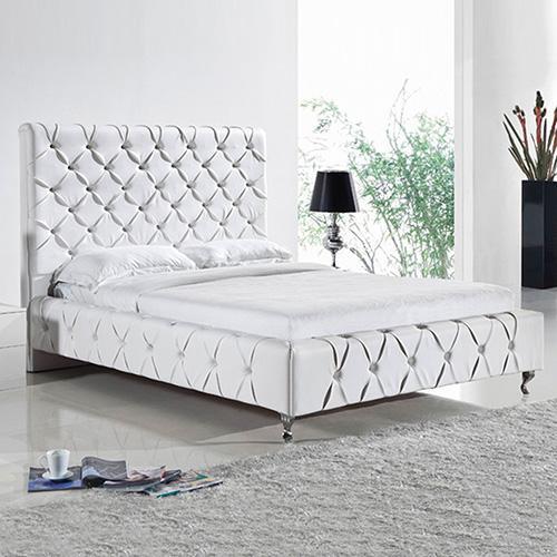 Serena Leather Queen Bed Frame White - Furniture > Bedroom - Rivercity House & Home Co. (ABN 18 642 972 209) - Affordable Modern Furniture Australia