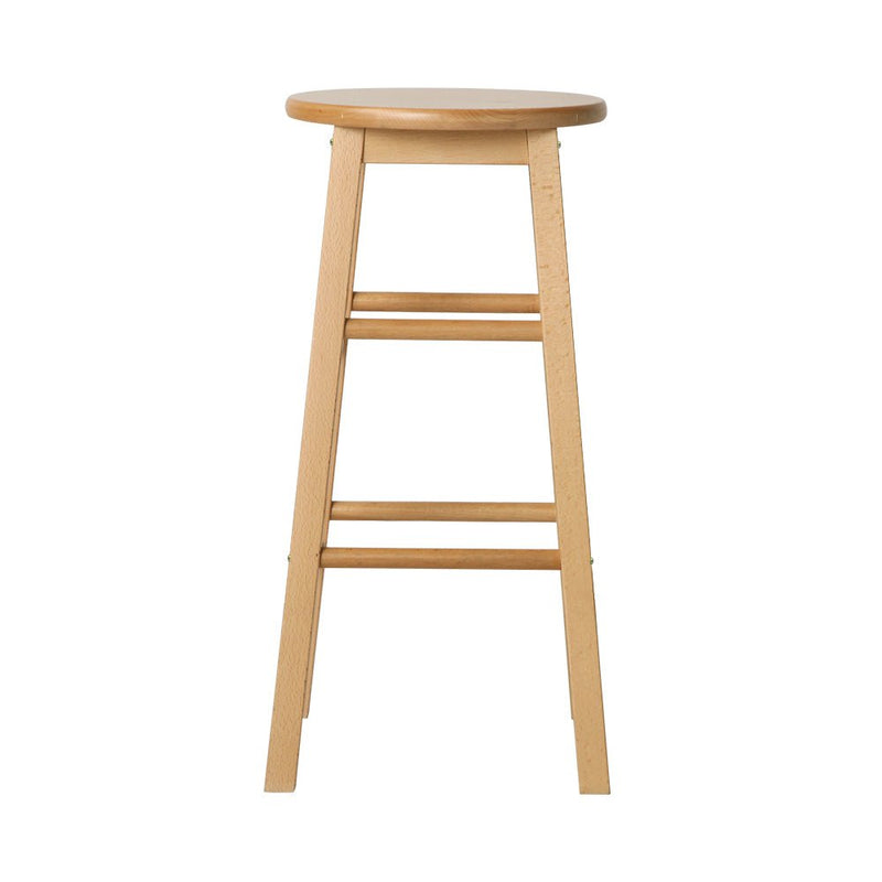 Set of 2 Beech Wood Backless Bar Stools - Natural - Rivercity House & Home Co. (ABN 18 642 972 209) - Affordable Modern Furniture Australia