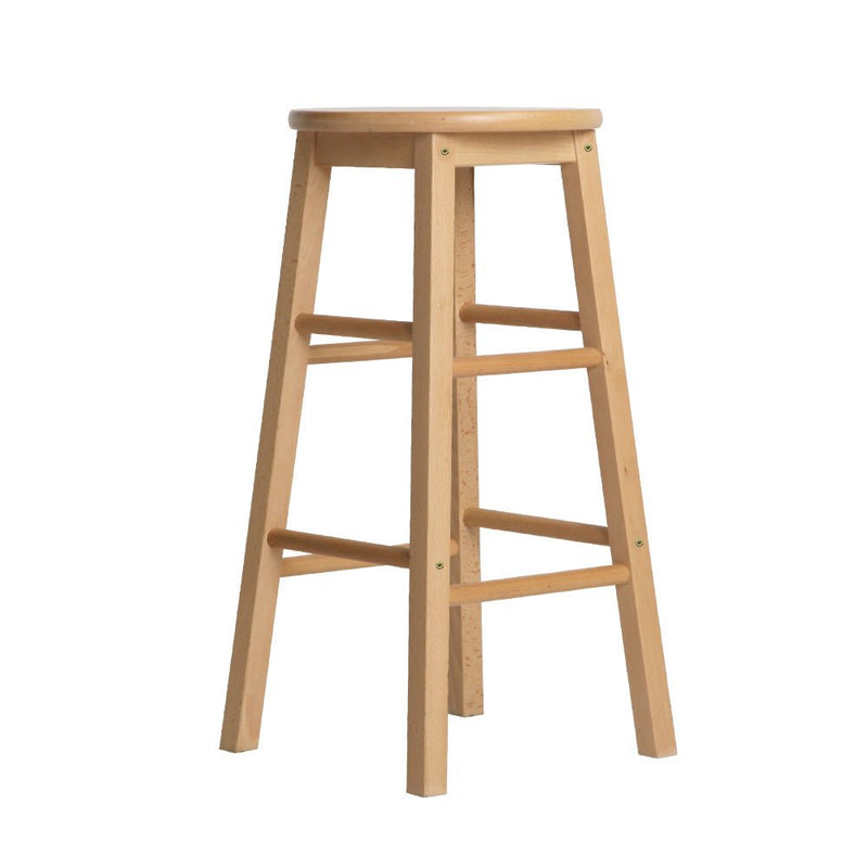 Set of 2 Beech Wood Backless Bar Stools - Natural - Rivercity House & Home Co. (ABN 18 642 972 209) - Affordable Modern Furniture Australia
