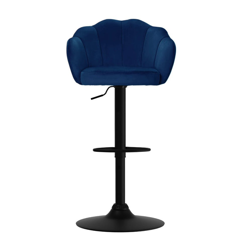 Set of 2 Clam Shell Style Bar Stools - Blue - Furniture > Bar Stools & Chairs - Rivercity House & Home Co. (ABN 18 642 972 209) - Affordable Modern Furniture Australia