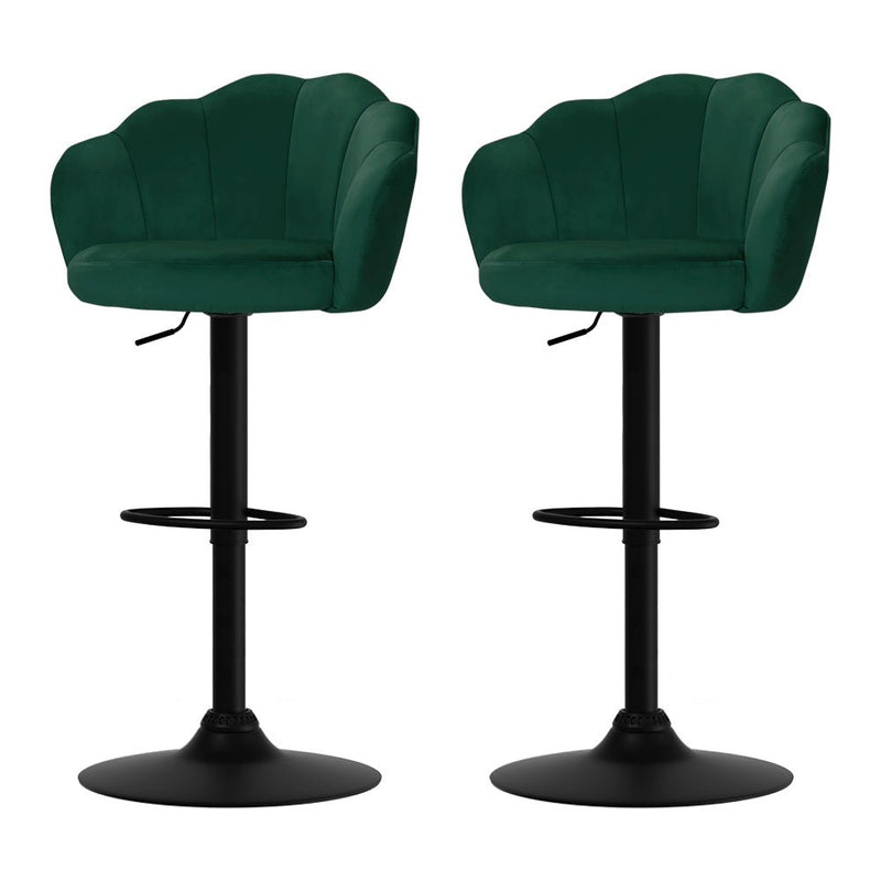 Set of 2 Clam Shell Style Bar Stools - Green - Furniture > Bar Stools & Chairs - Rivercity House & Home Co. (ABN 18 642 972 209) - Affordable Modern Furniture Australia