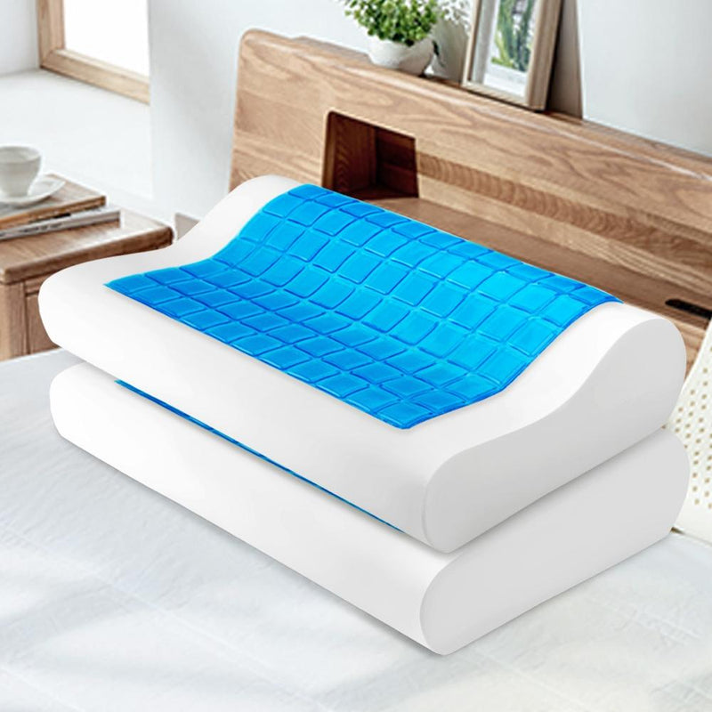 Set of 2 Cool Gell Memory Foam Pillows - Rivercity House & Home Co. (ABN 18 642 972 209) - Affordable Modern Furniture Australia