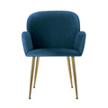 Set of 2 Deluxe Velvet Dining Chairs - Blue