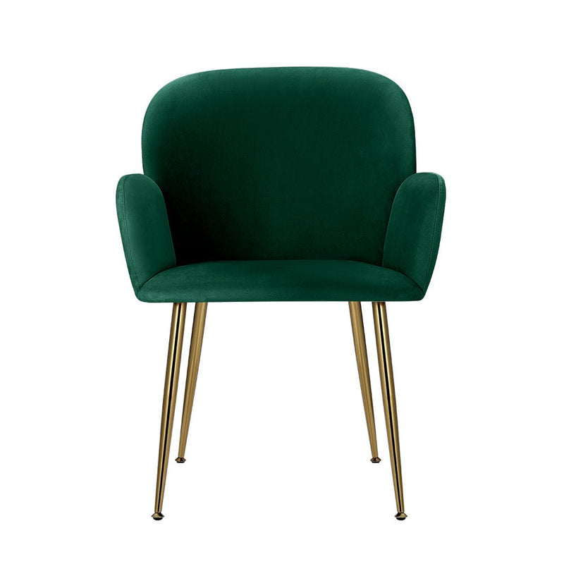 Set of 2 Deluxe Velvet Dining Chairs - Green - Furniture > Living Room - Rivercity House & Home Co. (ABN 18 642 972 209) - Affordable Modern Furniture Australia