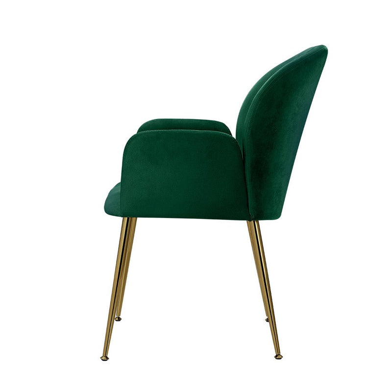 Set of 2 Deluxe Velvet Dining Chairs - Green - Furniture > Living Room - Rivercity House & Home Co. (ABN 18 642 972 209) - Affordable Modern Furniture Australia