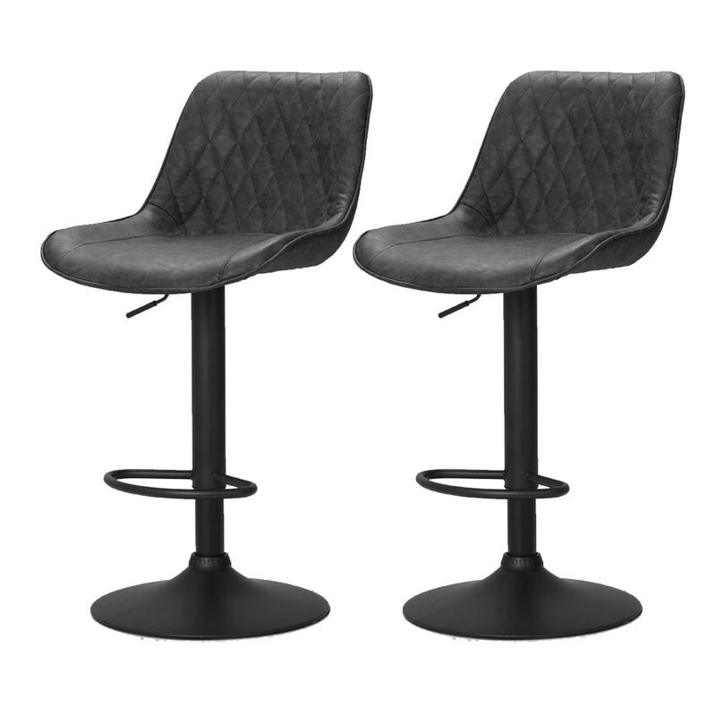 Set of 2 Diamond Back Bar Stools - Black - Furniture > Bar Stools & Chairs - Rivercity House & Home Co. (ABN 18 642 972 209)