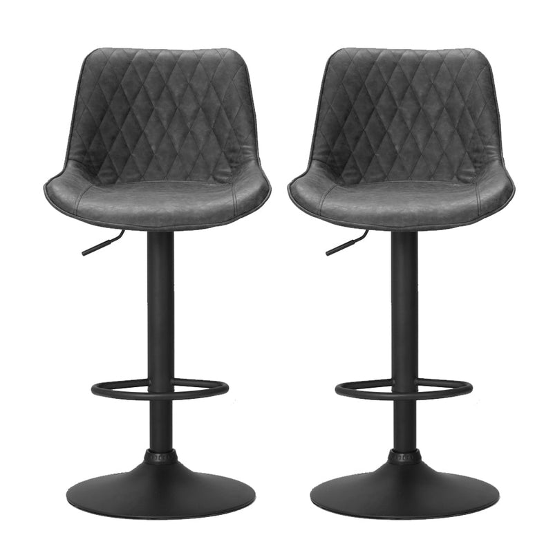 Set of 2 Diamond Back Bar Stools - Black - Furniture > Bar Stools & Chairs - Rivercity House & Home Co. (ABN 18 642 972 209) - Affordable Modern Furniture Australia