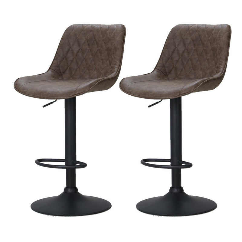Set of 2 Diamond Back Bar Stools - Brown - Furniture > Bar Stools & Chairs - Rivercity House & Home Co. (ABN 18 642 972 209) - Affordable Modern Furniture Australia