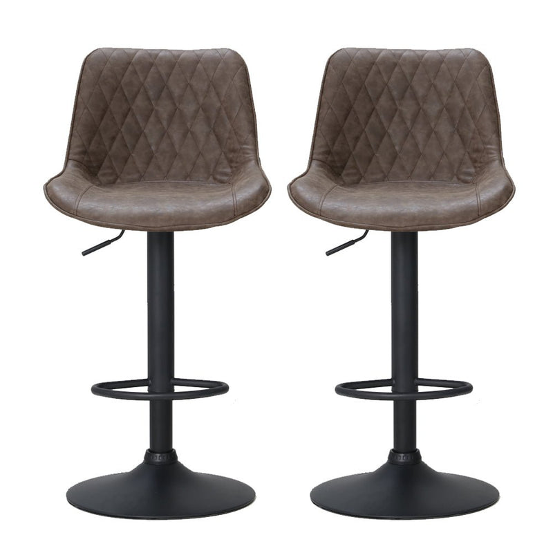 Set of 2 Diamond Back Bar Stools - Brown - Furniture > Bar Stools & Chairs - Rivercity House & Home Co. (ABN 18 642 972 209)