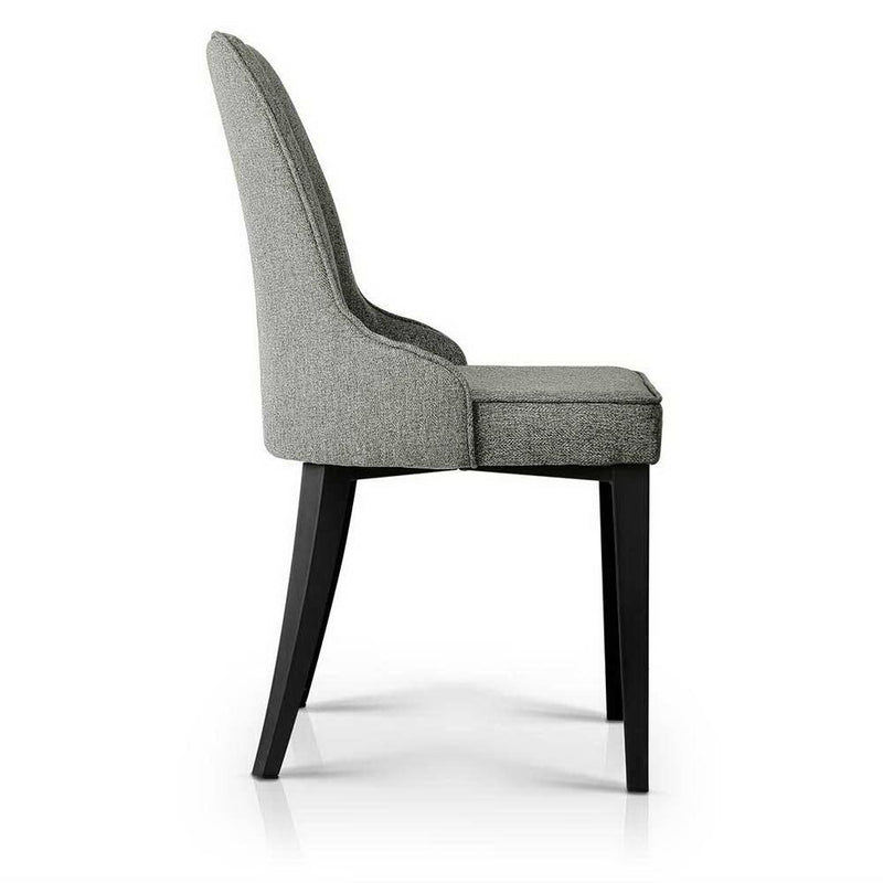 Set of 2 Fabric Dining Chairs - Grey - Rivercity House & Home Co. (ABN 18 642 972 209) - Affordable Modern Furniture Australia