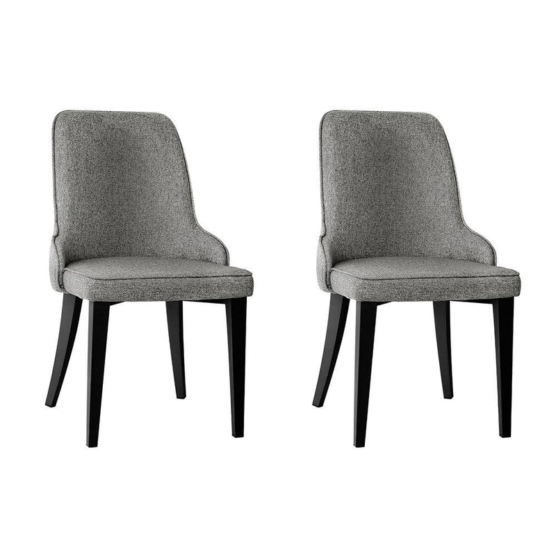 Set of 2 Fabric Dining Chairs - Grey - Rivercity House & Home Co. (ABN 18 642 972 209) - Affordable Modern Furniture Australia