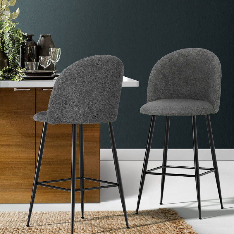 Set of 2 Fenille Bar Stools - Charcoal - Furniture > Bar Stools & Chairs - Rivercity House & Home Co. (ABN 18 642 972 209)