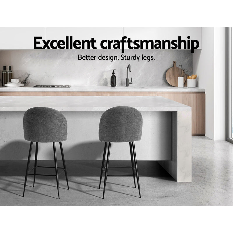 Set of 2 Fenille Bar Stools - Charcoal - Furniture > Bar Stools & Chairs - Rivercity House & Home Co. (ABN 18 642 972 209) - Affordable Modern Furniture Australia