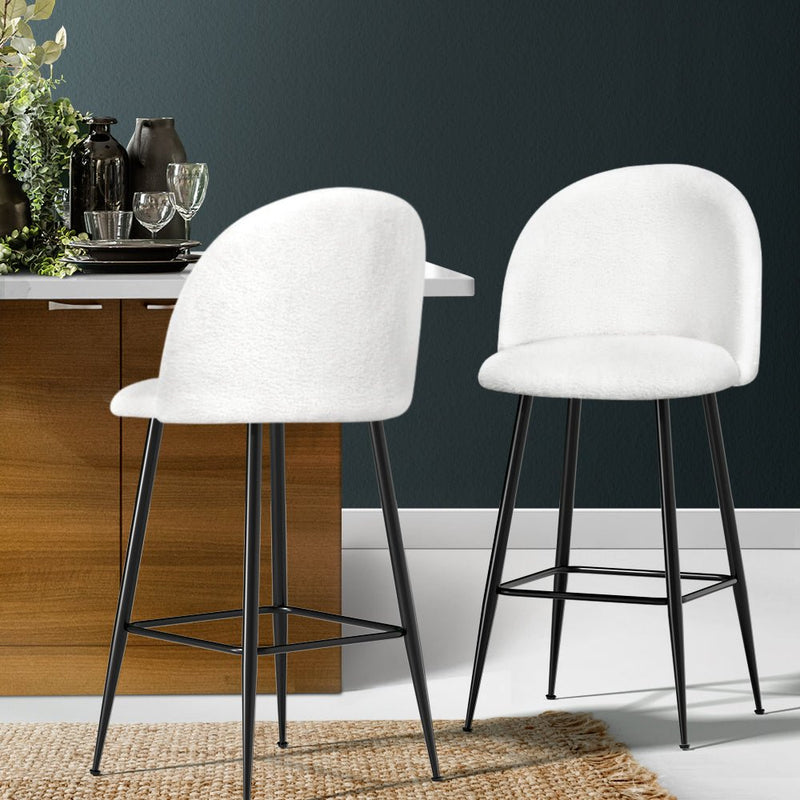 Set of 2 Fenille Bar Stools - White - Furniture > Bar Stools & Chairs - Rivercity House & Home Co. (ABN 18 642 972 209) - Affordable Modern Furniture Australia