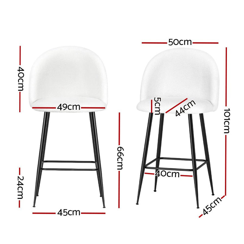 Set of 2 Fenille Bar Stools - White - Furniture > Bar Stools & Chairs - Rivercity House & Home Co. (ABN 18 642 972 209) - Affordable Modern Furniture Australia