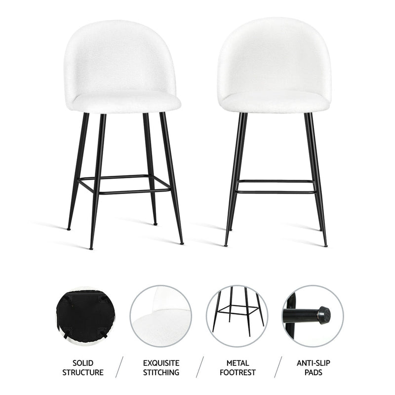 Set of 2 Fenille Bar Stools - White - Furniture > Bar Stools & Chairs - Rivercity House & Home Co. (ABN 18 642 972 209) - Affordable Modern Furniture Australia