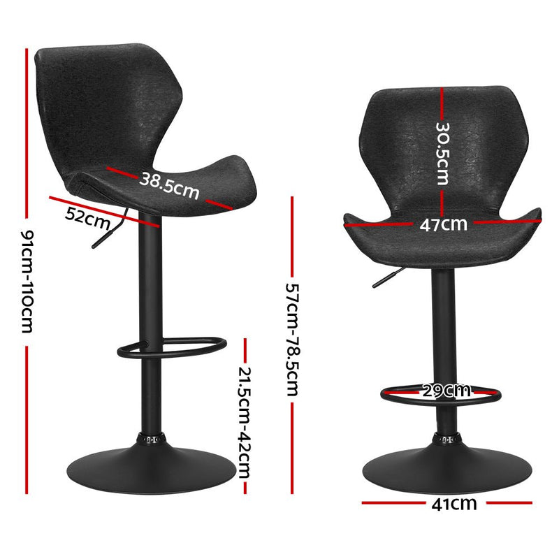 Set of 2 Fremantle Bar Stools - Black - Furniture > Bar Stools & Chairs - Rivercity House & Home Co. (ABN 18 642 972 209) - Affordable Modern Furniture Australia