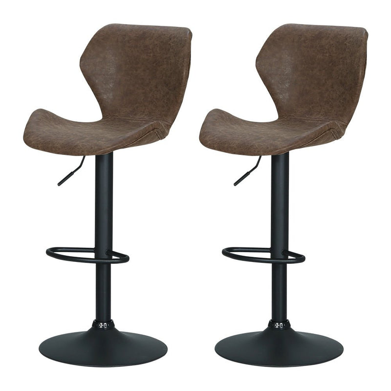 Set of 2 Fremantle Bar Stools - Brown - Furniture > Bar Stools & Chairs - Rivercity House & Home Co. (ABN 18 642 972 209) - Affordable Modern Furniture Australia