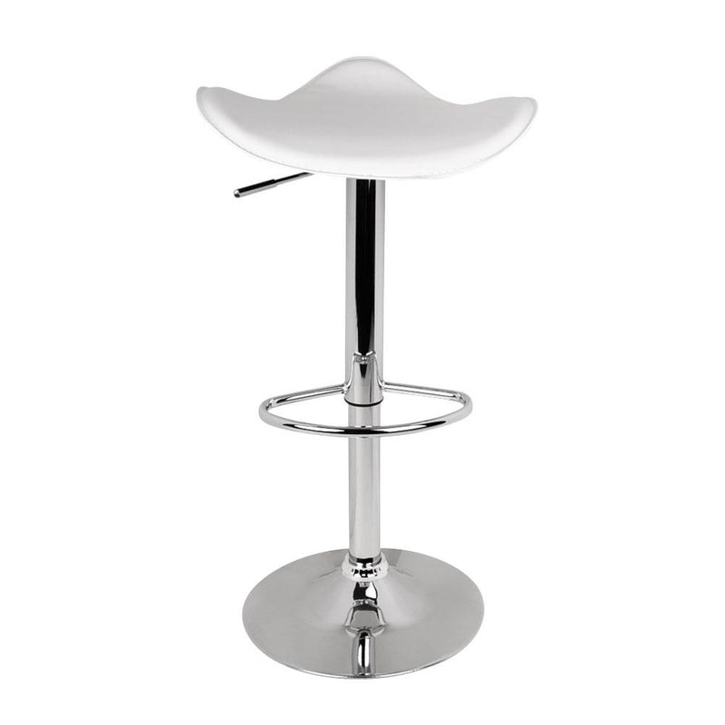 Set of 2 Gas Lift Bar Stools PU Leather - White and Chrome - Brand > Artiss - Rivercity House And Home Co.