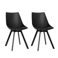 Set of 2 Lyla Dining Chairs with Padded Seat - Black