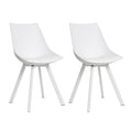 Set of 2 Lyla Dining Chairs with Padded Seat - White