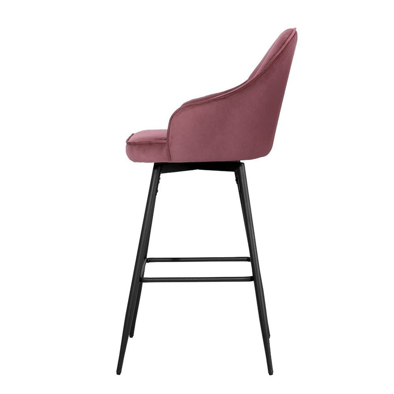 Set of 2 Melissa Swivel Bar Stools - Pink - Furniture > Bar Stools & Chairs - Rivercity House & Home Co. (ABN 18 642 972 209)