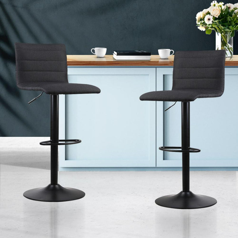 Set of 2 Modern Style Bar Stools - Black - Rivercity House & Home Co. (ABN 18 642 972 209) - Affordable Modern Furniture Australia