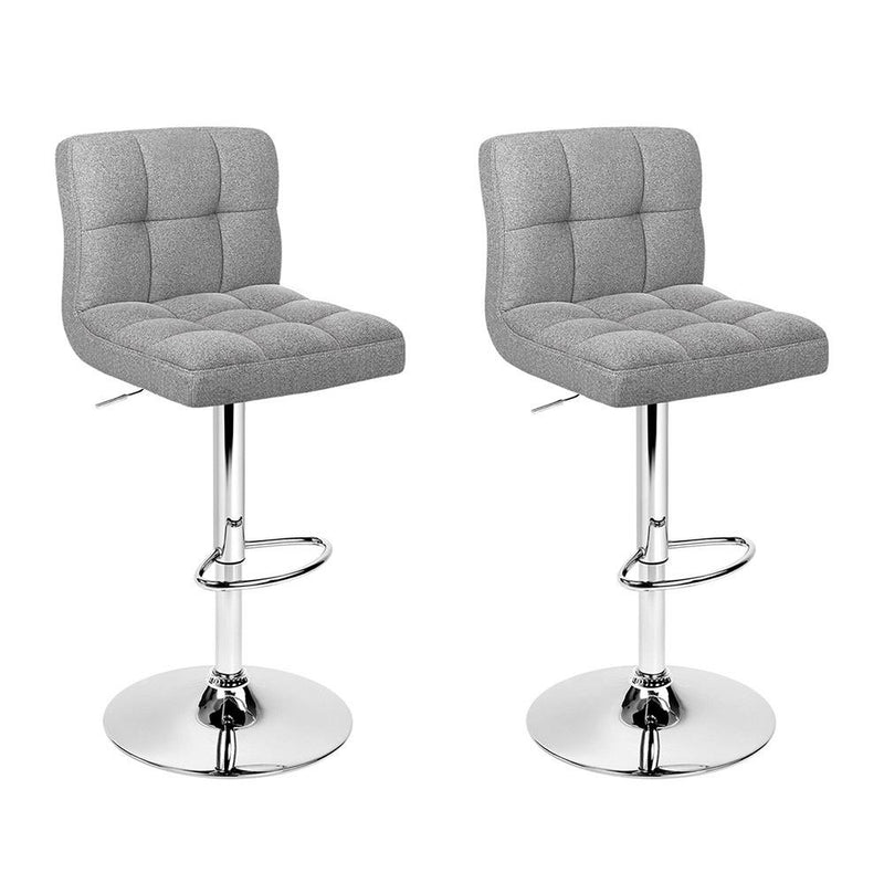 Set of 2 Noel Fabric Swivel Bar Stools - Grey - Furniture > Bar Stools & Chairs - Rivercity House And Home Co.