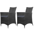 Set of 2 Outdoor Bistro Set Chairs Patio Furniture Dining Wicker Garden Cushion