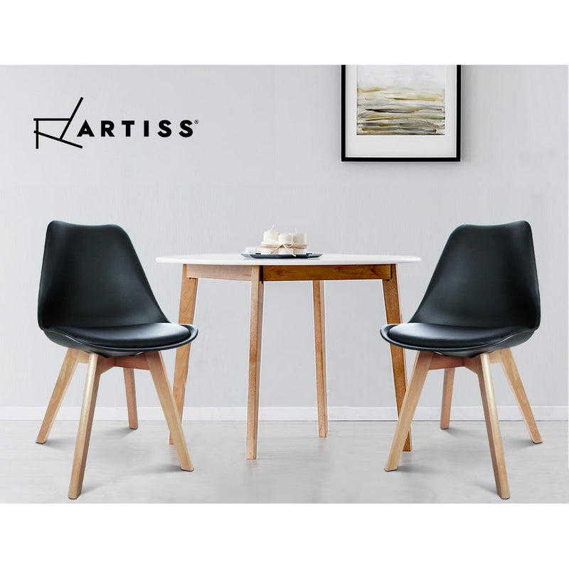 Set of 2 Padded Dining Chair - Black - Furniture - Rivercity House & Home Co. (ABN 18 642 972 209) - Affordable Modern Furniture Australia
